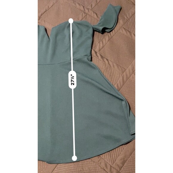 Charlotte Russe Dress Off Shoulder Flutter Sleeves Emerald Green Women’s Size XL - Picture 6 of 7